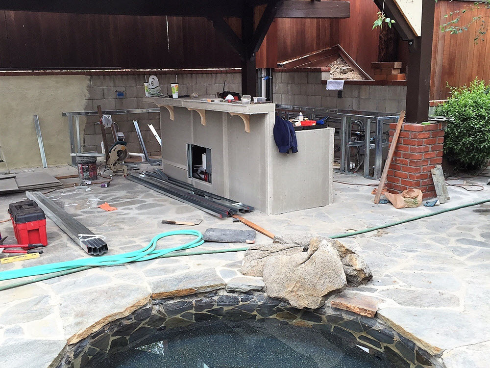 Ed's Landscaping Natural Stone Spa Installation