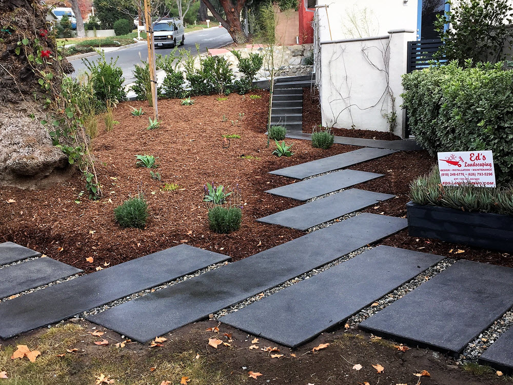 Ed's Landscaping Black Cement Slab project completed