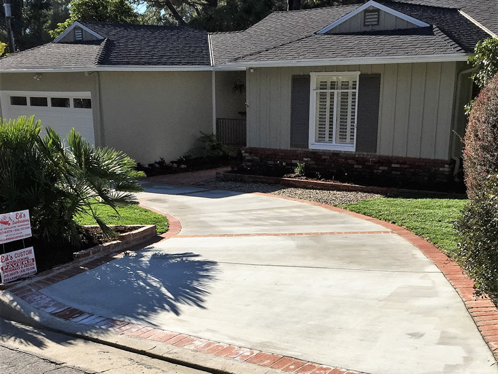 Ed's Landscaping-Cement and Brick Driveway Project