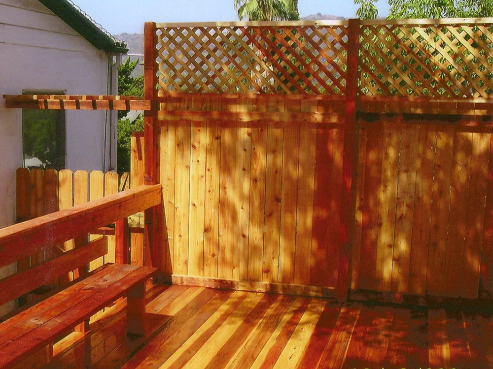 Wood Fence with bench